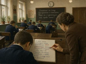 Домашки — школьная тетрадка и учительница как образ столкновения задания с теплом дома