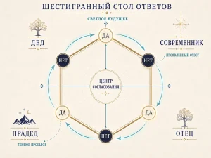 Шестигранный стол ответов — родовая память, чередование «да» и «нет» и центр согласования